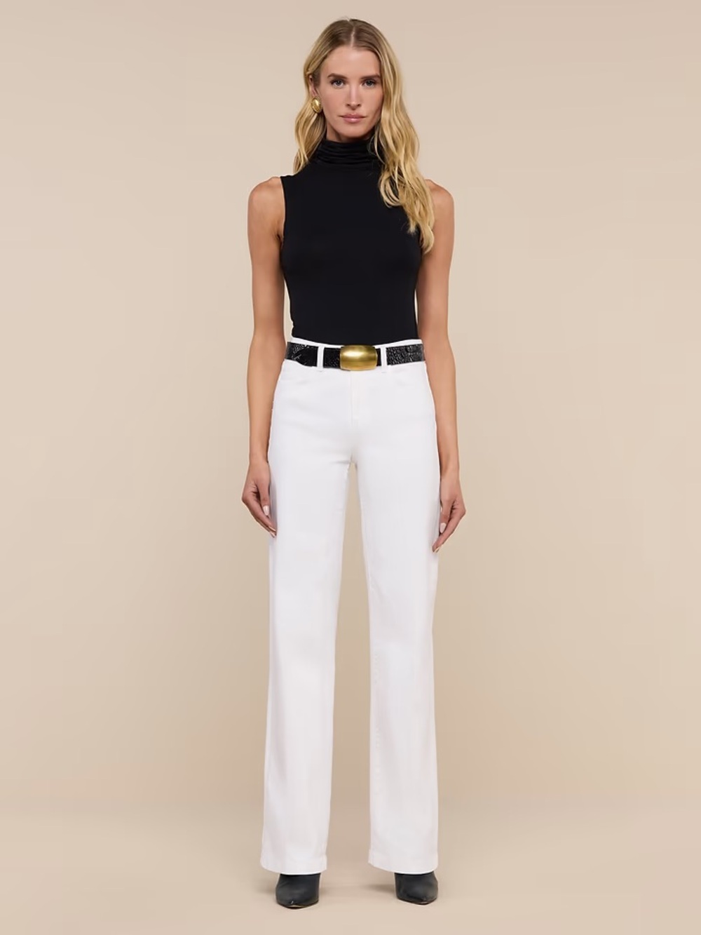 NWT L'AGENCE Clayton White Wide-Leg High-Rise White denim size 28